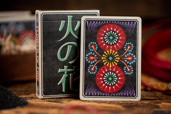 Kings Wild Project Flower Of Fire Luxury Playing Cards - Standard Edition, Poker Size Custom Index, Firework-Themed Collectible Deck