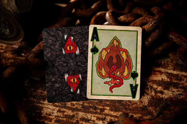 Kings Wild Project Overbite Black Luxury Playing Cards, Standard Edition, Poker Size Custom Index Deck, Monster-Themed Collectible Cards