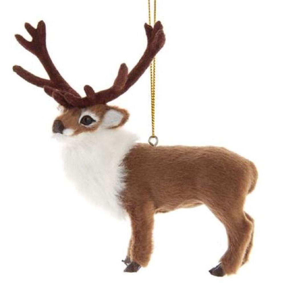 Kurt S. Adler Furry Plush Reindeer Ornament