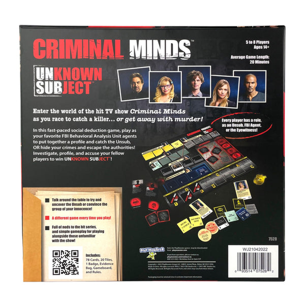 Criminal Minds Unknown Subject - To Catch a Criminal, You Have to Think Like One - Social Deduction Board Game, 5-8 Player Ages 14+