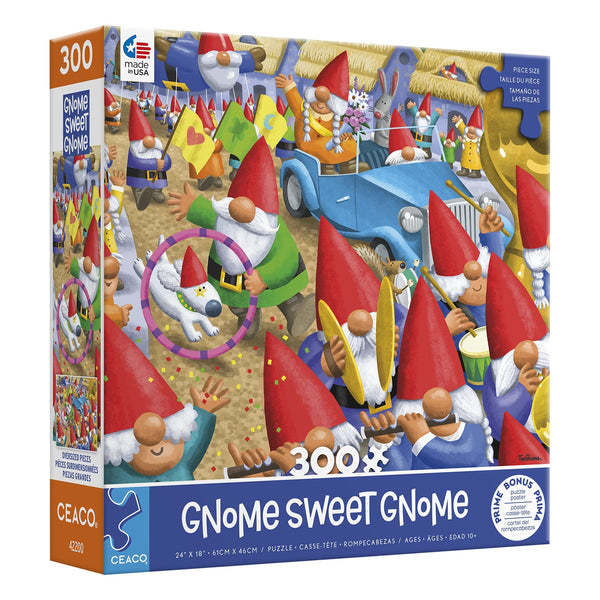 Ceaco - Gnome Sweet Gnome - Gnome Parade - 300 Piece Jigsaw Puzzle