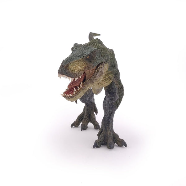 Papo Green Running T-Rex Dinosaur Figure - Realistic Hand-Painted PVC Tyrannosaurus Rex with Articulated Jaw (55027)