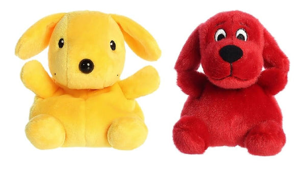 Aurora Storybook Pups Plush 2 Piece Bundle, 4" Spot The Dog and 4" Clifford The Big Red Dog