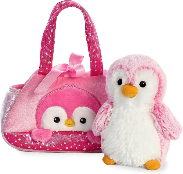 Aurora® Fashionable Fancy Pals™ Pompom Penguin™ Stuffed Animal - On-The-go Companions - Stylish Accessories - Pink 7 Inches