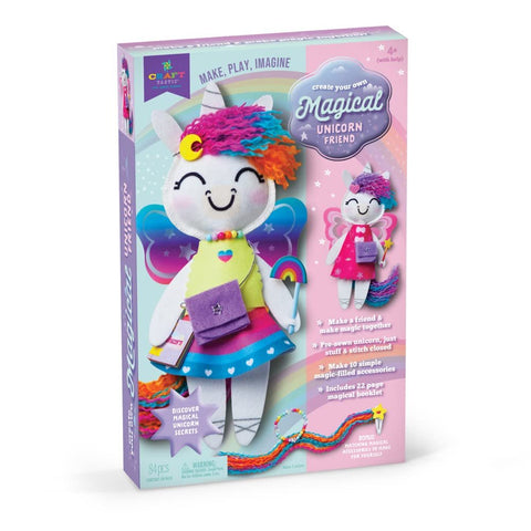 Craft-tastic Create Your Own Magical Unicorn Friend Toy – Easy-To-Sew Unicorn Stuffie with Customizable Clothes & Accessories – Ages 4+