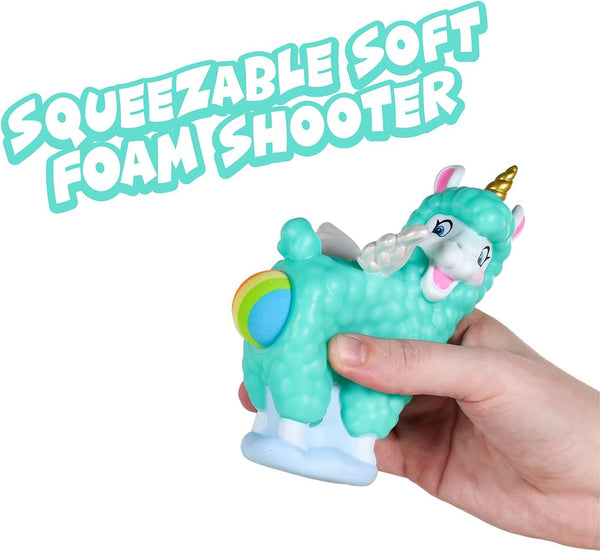 Hog Wild Llamacorn Foam Ball Popper Toy - Rainbow Pooping Unicorn Llama - Shoot Foam Balls up to 20 feet - 6 Balls Included - Age 4+