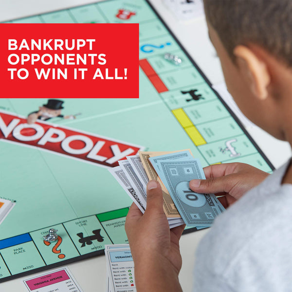 Monopoly Game, Family Board Games for 2 to 6 Players & Kids Ages 8 and Up, Includes 8 Tokens