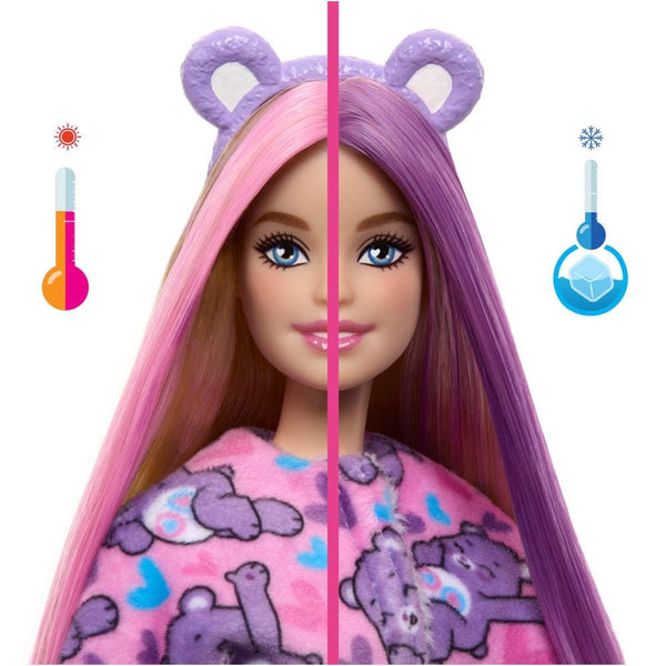 Barbie Cutie Reveal Doll & Accessories, Care Bears Series with Share Bear Plush Costume & 10 Surprises Including Color Change & Mini Bear
