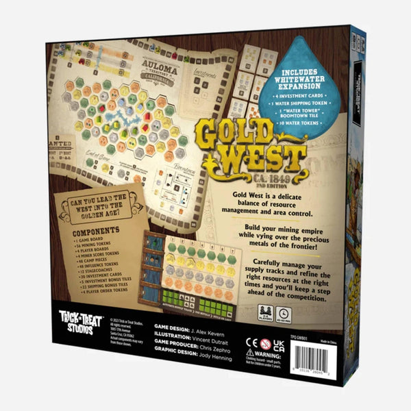 Trick Or Treat Studios Gold West CA. 1849 2nd Edition Board Game - Wild West Resource Strategy Game, Euro-Style Mancala Mechanics & Mining, Territory & Contracts Gameplay, 2-4 Players Ages 14+