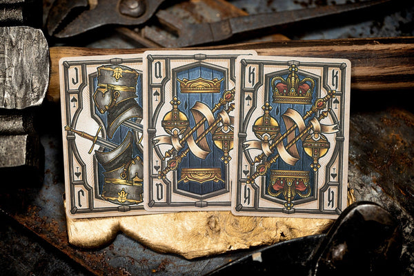 Kings Wild Project Oakeshott Luxury Playing Cards – Standard Edition, Poker Size, Custom Index, The Art of the Blade Medieval Sword Collectible Deck