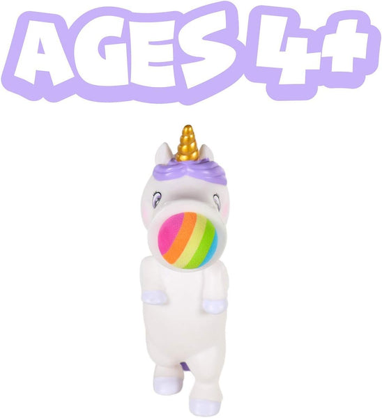 Hog Wild White Unicorn Popper Toy - Shoot Foam Balls Up to 20 Feet - 6 Rainbow Balls Included - Age 4+
