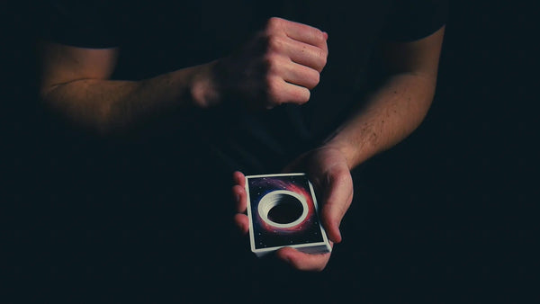 ORBIT Black Hole Playing Cards - Limited Edition Slimline Deck, B9 True Linen Finish by Cartamundi - Design by Joe Feldpausch & Daniel Schneider - Warped Face Design for Cardistry, Magic & Collectors