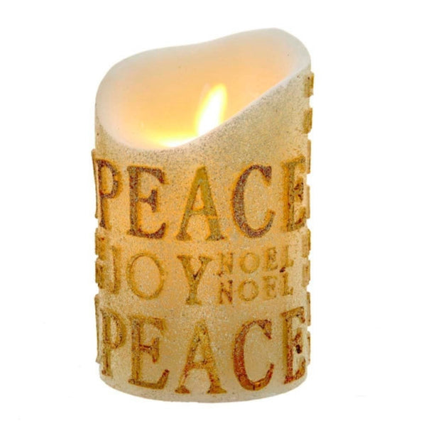 Kurt Adler 5-Inch Gold Flicker Flame Battery-Operated Candle, Multi, JEL0947