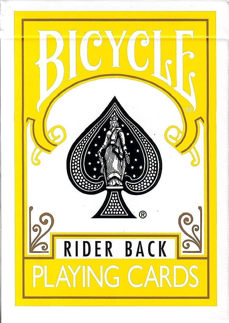 Bicycle Rider Back Yellow Playing Cards, Poker Size Standard Index, Classic Deck of Cards for Poker, Blackjack, Family Game Night, Card Games & Magic Tricks