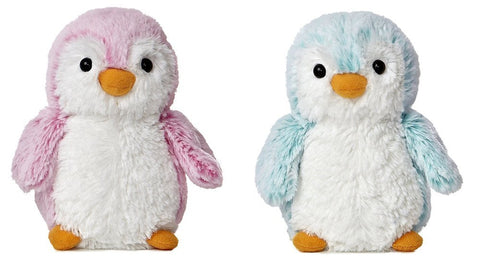 Aurora PomPom Mini Penguin Plush Bundle - Set of 2 (6-Inch Blue & Pink) Soft & Fluffy Penguin Stuffed Animals | Pom Pom Penguin Collection | Ideal Gift for Kids, Toddlers & Penguins Lovers