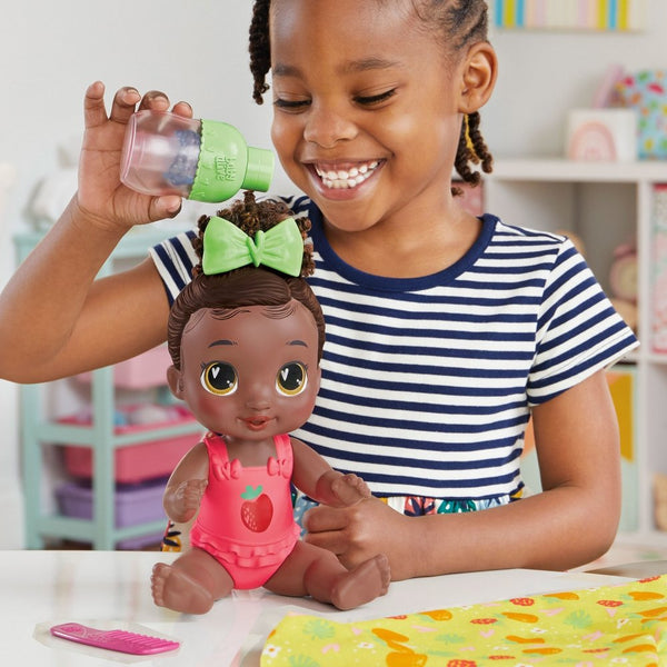 Baby Alive Shampoo Snuggle Berry Boo Black Hair 11 Inch Water Baby Doll Playset, Toys for Girls & Boys 3 Year Old & Up