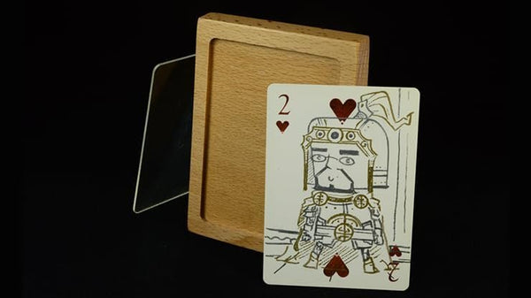 Carat WSC Wooden Single Card Display Stand, Solid Beech Wood Holder with Clear Acrylic Cover for Collectible Poker Cards, Desktop Showcase