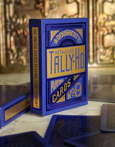 Tally-Ho MetalLuxe Blue Premium Playing Cards, Poker Size Standard Index