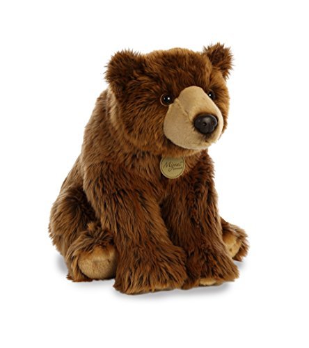 Aurora® Realistic Miyoni® Grizzly Stuffed Animal - Lifelike Detail - Cherished Companionship - Brown 15 Inches