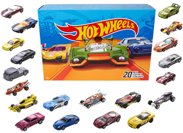 Hot Wheels Toy Cars & Trucks 20-Pack, Set of 20 1:64 Scale Vehicles for Play or Display, Instant Collection (Styles May Vary)