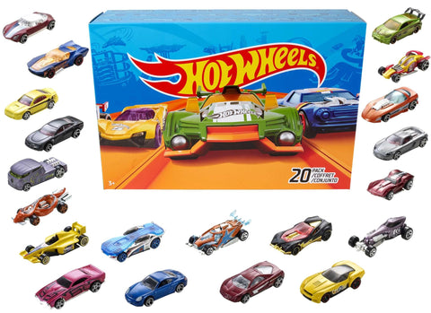 Hot Wheels Toy Cars & Trucks 20-Pack, Set of 20 1:64 Scale Vehicles for Play or Display, Instant Collection (Styles May Vary)