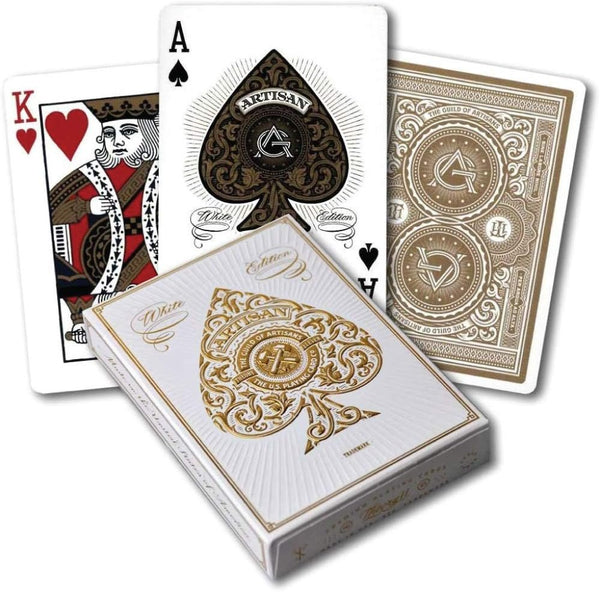 theory11 Artisan Premium Playing Cards Variety Pack, White and Black Set of 2 Decks with Embossed Tuck Boxes, Poker Size Standard Index