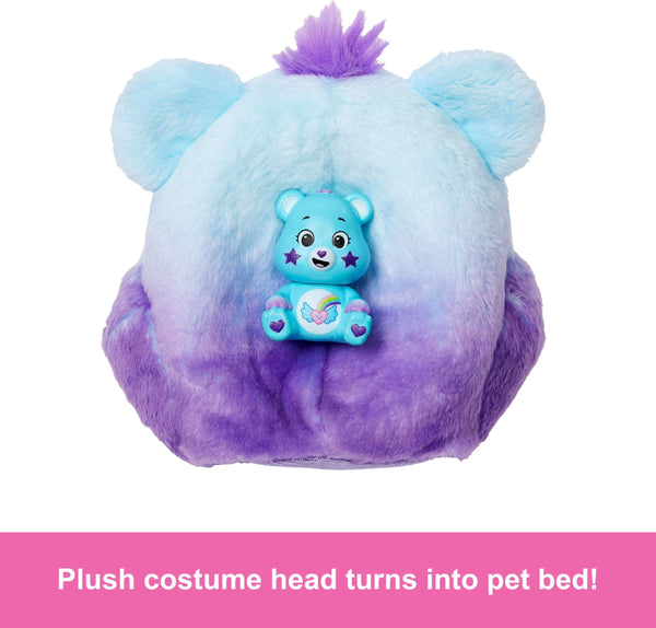 Barbie Cutie Reveal Care Bears Doll & Accessories, Series 2 Dream Bright Bear with 10 Surprises Including Color Change & Mini Bear