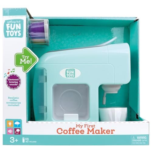 Nothing But Fun Toys My First Coffee Maker Playset Designed for Children Ages 3+ Years Teal 10.35" x 5.63" x 9.57"
