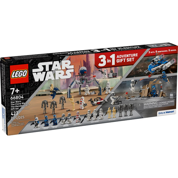 LEGO Star Wars: The Clone Wars & The Mandalorian Gift Set - Contains 3 sets in 1 box - Birthday Gift for Kids, Ages 7+ - 66804