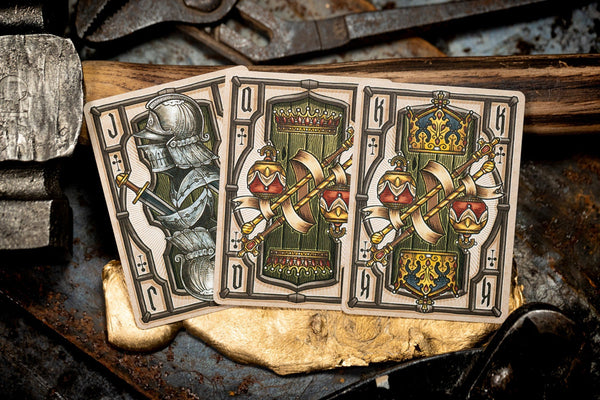 Kings Wild Project Oakeshott Luxury Playing Cards – Standard Edition, Poker Size, Custom Index, The Art of the Blade Medieval Sword Collectible Deck