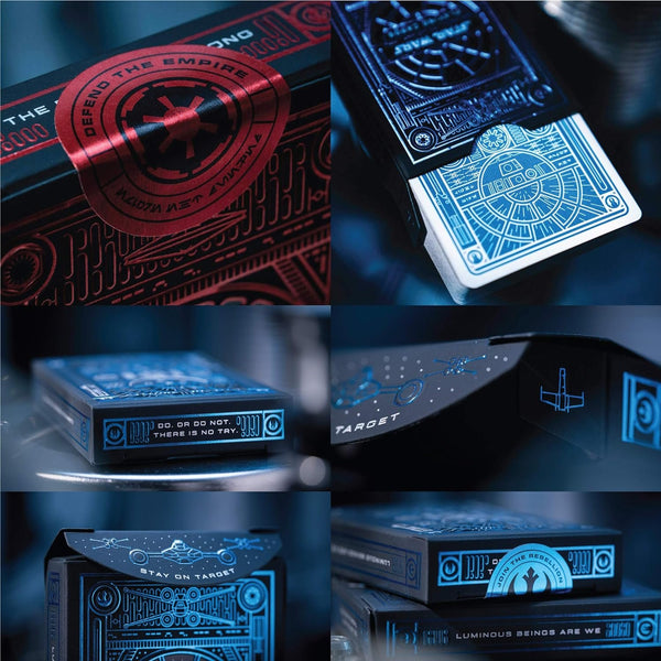 theory11 Star Wars Premium Playing Cards 2 Deck Set | Light Side Blue Deck | Dark Side Red Deck | Skywalker Saga Choose a Side