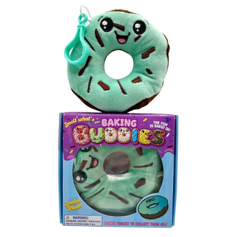 Kalan Baking Buddies Mint Chip Donut Scented Plush Bag Clip – Cute Clip-On Keychain, Soft Donut Plushie with Sweet Mint Aroma – Collectible Accessory for Kids & Teens