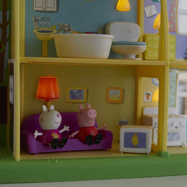 Peppa Pig Playtime to Bedtime House Toy - 3-Story, 5-Room Playset with Lights, Sounds & 3 Figures, Ages 3+