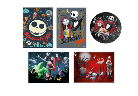 Ceaco - 5 in 1 Multipack - Disney - Tim Burton's The Nightmare Before Christmas - (2) 300 Piece, (2) 500 Piece, (1) 750 Piece Jigsaw Puzzles