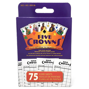 PlayMonster - Five Crowns Scorepad - 75 Page 2-Sided Card Game Replacement Score Sheets, 7 Players Ages 8+