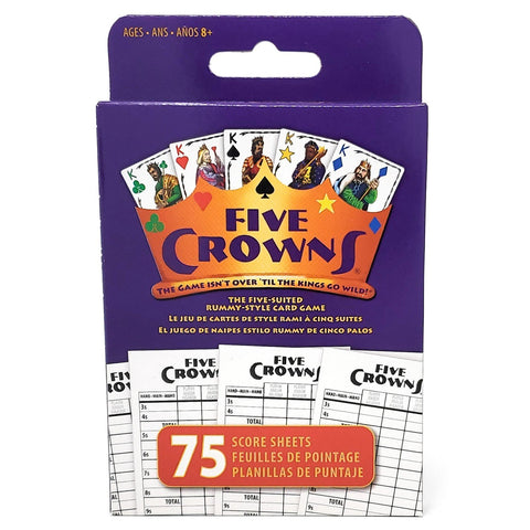 PlayMonster - Five Crowns Scorepad - 75 Page 2-Sided Card Game Replacement Score Sheets, 7 Players Ages 8+