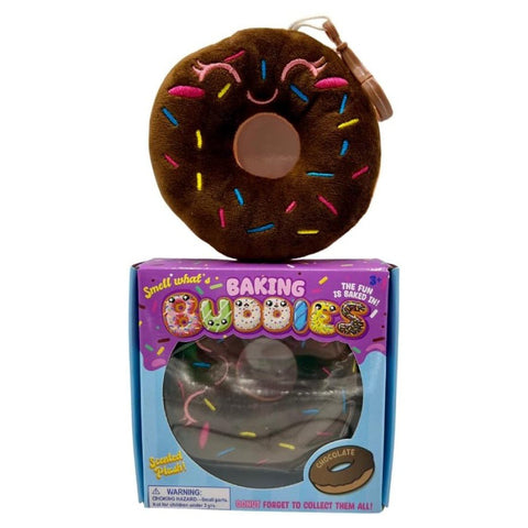 Kalan Baking Buddies Chocolate Sprinkles Donut Scented Plush Bag Clip – Cute Clip-On Keychain, Soft Donut Plushie with Sweet Chocolate Aroma – Collectible Accessory for Kids & Teens