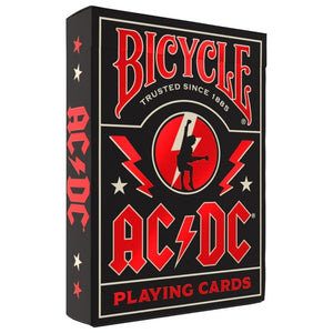 Bicycle ACDC Playing Cards, Features Iconic ACDC Song Titles and Band Designs, Red and Black, 1 Deck