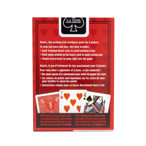 Bicycle Playing Cards 6 Deck Rider Back Red Hearts Collector's Bundle | 6 Decks Playing Cards with Highlighted Cards and Rules for The Game of Hearts.