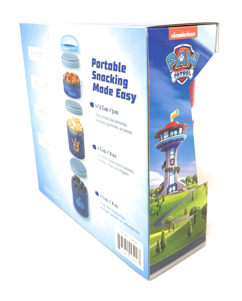 Whiskware Stackable Snack Containers for Kids & Toddlers – 3-Part Portable Snack Stacks with Nickelodeon Paw Patrol Design - School & Travel Friendly, BPA-Free Kid Lunch Organizer