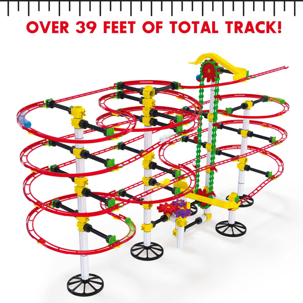 Quercetti Skyrail Ottovolante Elevator, 360 Piece Marble Run Roller Coaster Building Set, Ages 7-14
