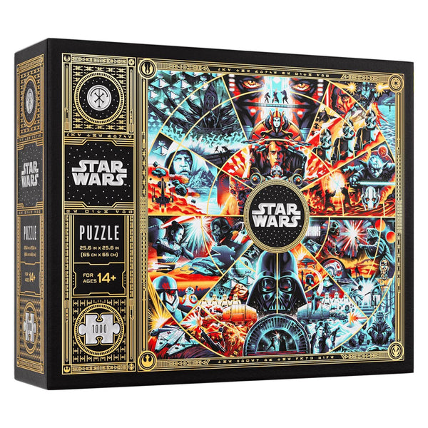 theory11 Star Wars Jigsaw Puzzle - 1,000 Pieces with Gold Foil Accents, Official Lucasfilm Collectible with Carrying Pouch