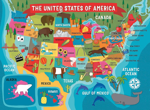 Ceaco - USA Map - 100 Piece Jigsaw Puzzle