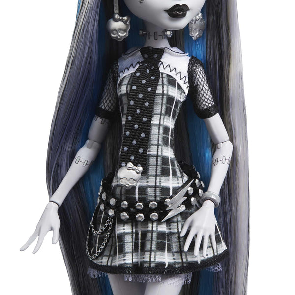 Monster High Doll, Frankie Stein in Black and White, Reel Drama Collector Doll, Doll-Size and Life-Size Posters, Horror Flick Theme, Toys and Gifts (HKN29)