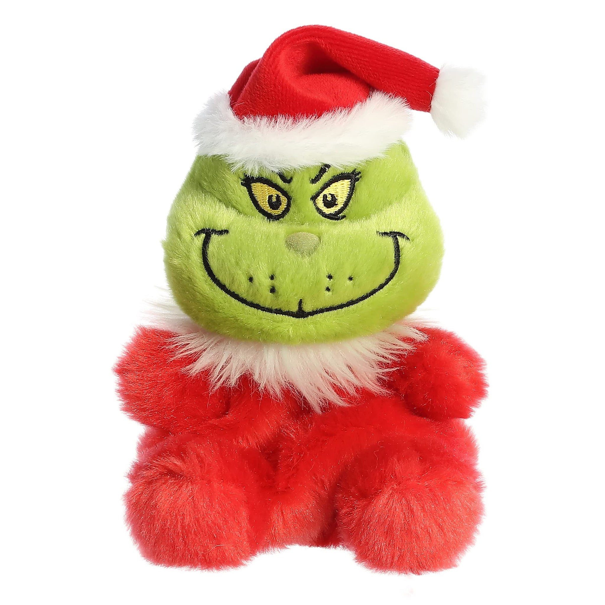 Aurora® Whimsical Dr. Seuss™ Santa Grinch Palm Pals™ Stuffed Animal - Magical Storytelling - Officially Licensed - Red 5 Inches