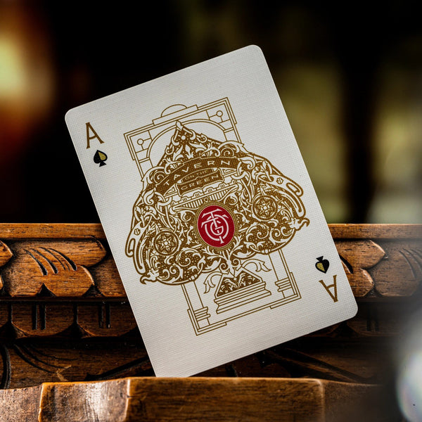 theory11 Tavern on the Green: Red Edition Premium Playing Cards, Poker Size Standard Index