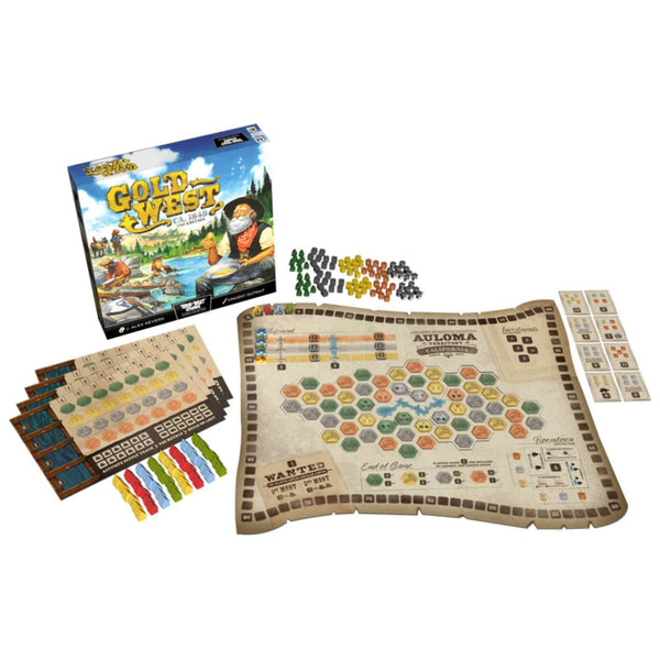 Trick Or Treat Studios Gold West CA. 1849 2nd Edition Board Game - Wild West Resource Strategy Game, Euro-Style Mancala Mechanics & Mining, Territory & Contracts Gameplay, 2-4 Players Ages 14+