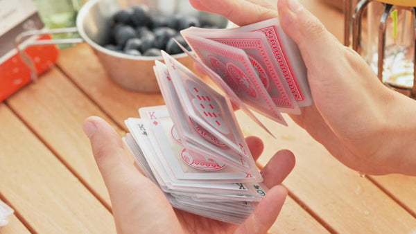 Bicycle Waterproof Red Playing Cards, Clear Plastic Playing Cards, Made from 30% Recycled Plastic, Perfect for Pool Games, Beach Trip, or Party Games