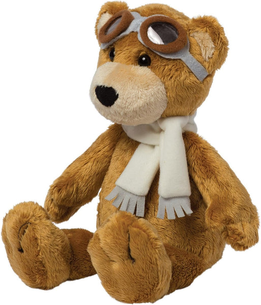 Manhattan Toy Aviator Teddy Bear 12" Stuffed Animal Plush with Soft Goggles and Scarf