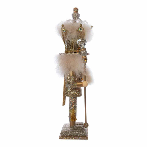 16-Inch Hollywood Platinum and Gold Glitter King Nutcracker